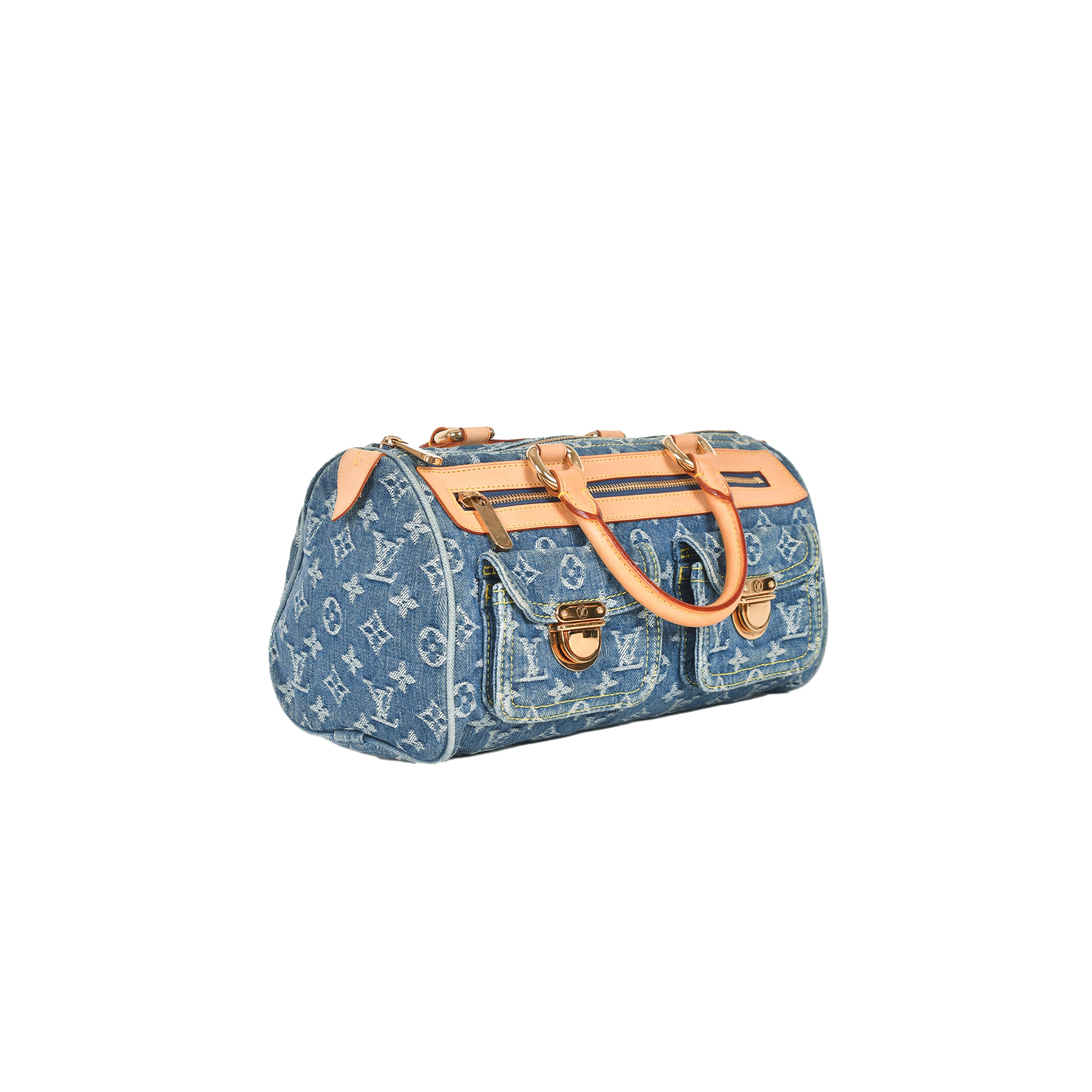 l**is V*t*n monogram denim neo speedy bag m95019 (30*17*15cm)